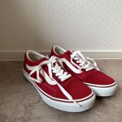 美品、VANS スニーカー レッド×ホワイトのサムネイル
