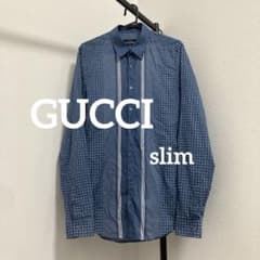 美品 グッチ メンズ 長袖 シャツ ドット イタリア製のサムネイル