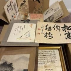 色紙 骨董品 アンティーク ジャンク品 書道 手紙 俳句 詩 水墨画 美人