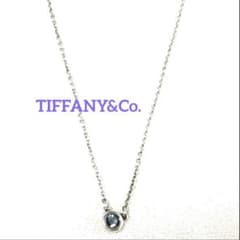 美品 ティファニー ネックレス バイザヤード アクアマリン ブルー