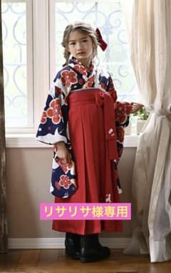 キャサリンコテージ 120cm 袴 鶴梅柄×えんじのサムネイル