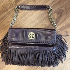 Tory Burch ダークブラウン フリンジ クラッチバッグのサムネイル