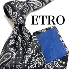 美品 エトロ ネクタイ ハイブランド ペイズリー柄 光沢 ジャガード織り