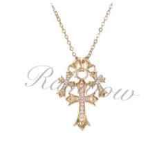 S925 18k plating 3連クロスネックレス 刻印 CZDiamond - メルカリ