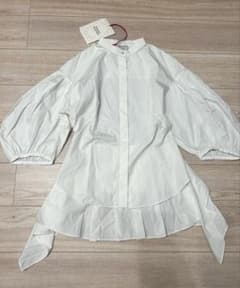 美品】Alexander McQueen パフスリーブ ペプラムブラウス 白 - メルカリ
