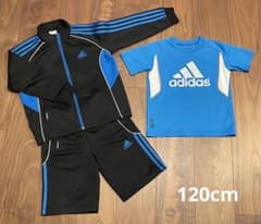 adidas セットアップ　ジャージ　キッズ120cm + Tシャツのサムネイル