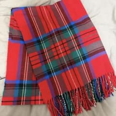 【美品】レッド チェック柄 マフラーのサムネイル