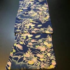 正絹小紋　菊に秋草模様のサムネイル