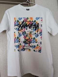 Stussy 花柄 ロゴ プリント Tシャツ ホワイトのサムネイル