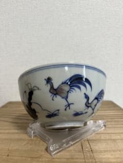 中国美術　清朝 新渡染付 蝙蝠 樹下の賢人図茶道具時代物2枚セット 中国清玩新渡 染付 花鳥紋 茶碗 茶道具 時代物 - メルカリ