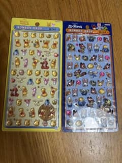 ボンボンドロップシール　くまのプーさん ズートピア ミニシール 2枚セットのサムネイル