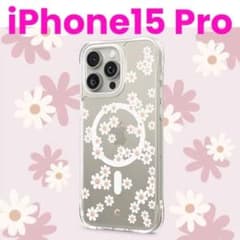 iPhone15 Pro 스마트 폰 케이스 MagSafe 대응 꽃 무늬 전면 보호