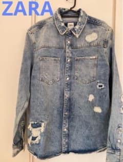 zara メンズダメージデニムシャツのサムネイル