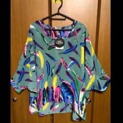 ANAP Latina フェザープリント ドルマンシフォントップスのサムネイル