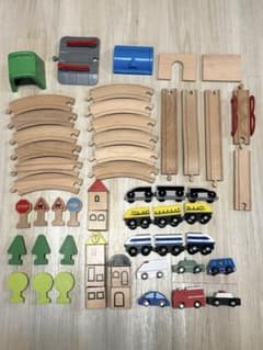 IKEA LILLABO木製レールセット＋mokuTRAIN＋木製車 まとめ売りのサムネイル