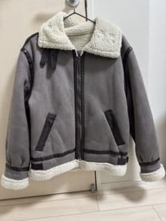 グレー シェルパ素材 ムートンコートのサムネイル
