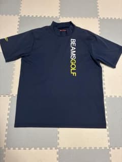 BEAMS GOLF ネイビー 半袖ハイネックシャツ Lサイズのサムネイル