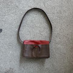 99FW miumiu レザーショルダーバック　ロゴ　バイカラー　ワンショルダー 99FW miumiu レザーショルダーバック ロゴ バイカラー ワンショルダー