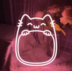 ☆ネオンサイン 猫ネオンライト かわいいのピンクのLEDライト 調光可能