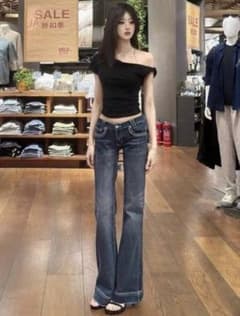 レディース ローライズ ブーツカットデニムのサムネイル