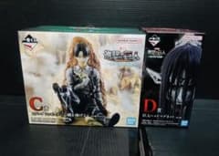 一番くじ 進撃の巨人 C賞 リヴァイ フィギュア D賞 巨人ヘッドマグ