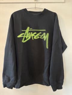 Stussy ブラック グリーン ロゴ スウェット Mのサムネイル