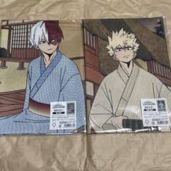 【新品未使用】ヒロアカ轟焦凍 爆豪勝己 布ポスター 缶バッジセットのサムネイル