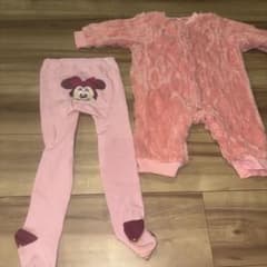 2枚セット売り‼️ベビー カバーオール タイツ 2点セット ピンクのサムネイル