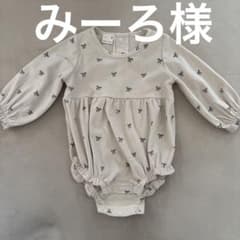 リボン柄 ベロアロンパース 80cmのサムネイル