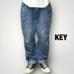 KEY 90-00sデニムペインターパンツ メキシコ製 ワイド ペイント ペンキ