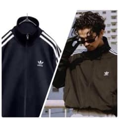 【常田大希着用‼】美品 ベッケンバウアージャージ XL 黒白 古着 常田大希着用同型‼️】adidas ベッケンバウアー ジャージ 黒白 XO 古着