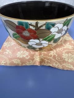 抹茶茶碗 椿文様 色絵 抹茶碗 茶道具 手塚景雲 桐箱あり - メルカリ