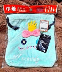 新品☆スクランプフェイスデザイン巾着袋小物入れスティッチディズニーポーチ