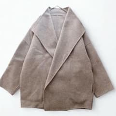 極美品✨plage ハミルトンミドルコート ダブルフェイス 女優襟 ベージュ M 極美品✨plage ハミルトンミドルコート ダブルフェイス 女優襟