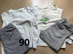 ユニクロ パジャマ 90cm 2点セット ぞうさん 月と星のサムネイル