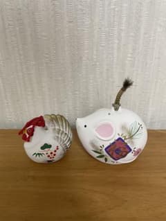 干支 置物 2点セット 鶏 鼠 縁起物のサムネイル