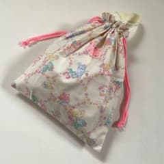 ハンドメイド　持ち手付き巾着袋　巾着バッグのサムネイル