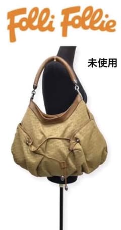 未使用FolliFollieフォリフォリショルダーバゲットバッグ牛革鞄 
