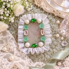 B8 硬質ケースデコ ホイップデコ 緑 薔薇 ハート 推し活のサムネイル