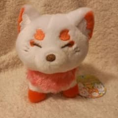 こんこんこぎつね　お手玉ぬいぐるみ　マスコット　プライズ　赤　RED　白