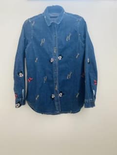 lovemi様専用【美品】インポート　ミッキー刺繍　デニムシャツのサムネイル
