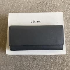 最終値下げ！CELINE セリーヌ グレー 長財布 - メルカリ
