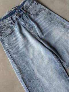 ラインストーン装飾 デニムパンツ リボンデザインのサムネイル