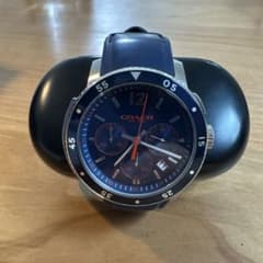 存在感 COACHコーチ メンズ腕時計ブルー＆レッド ラバーベルト 電池交換済み 存在感 COACHコーチ メンズ腕時計ブルー＆レッド ラバーベルト - メルカリ