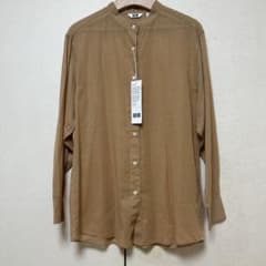 UNIQLO U シアーバンドカラーシャツ ブラウンMのサムネイル