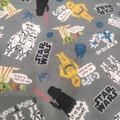 値下げ中　STAR WARS プリント生地 綿 グレーのサムネイル