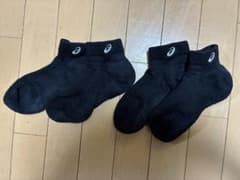【2足】アシックス　ショートソックス 3033B869 asics 黒 靴下のサムネイル