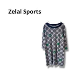 [Zelar Sports] Floral Tunic Dress, Cute, Size L, Gray