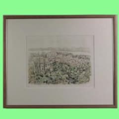 文部大臣賞作家　曽根浩二　セーヌ川遠望　リトグラフ 2/50 46x56 銅版画 文部大臣賞作家 曽根浩二 セーヌ川遠望 リトグラフ 2/50 46x56