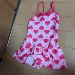 キッズ 水着 女子ワンピース ピンク ハート柄のサムネイル